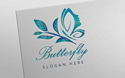Güzellik İçin Kelebek Mükemmel Logo
