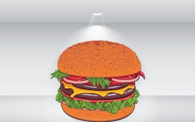 Hamburguesa Con Vector De Ilustración De Queso