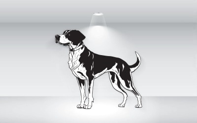 Hund Kontur Illustration Svartvit Vektor
