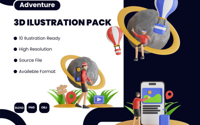 3D ilustrace dobrodružství