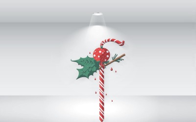 Ilustra??o vetorial de bastão de doces de Natal