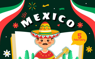 12 konstitutionsdagen i Mexiko Illustration