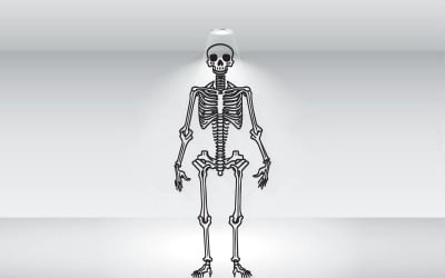 Menschliches Skelett, Abbildung, Schwarz Weiß, Vector
