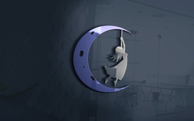 Mondmädchen-Logo-Vorlage, Vektordatei