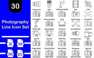Photography Line Icon Pack