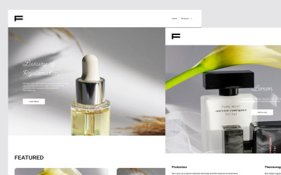 Benutzeroberfläche für E-Commerce-Marken für Haut oder Schönheit