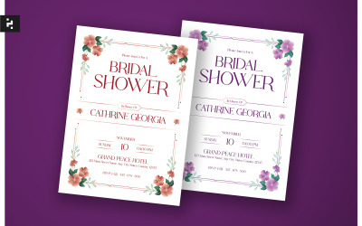 Clean Floral Bridal Shower Invitation