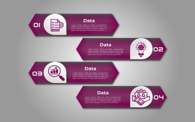 Einfaches 4-stufiges Infografik-Elementdesign
