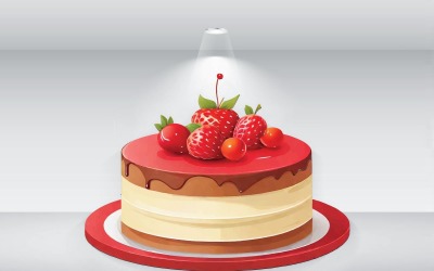 Illustrazione della torta vettoriale di alta qualità
