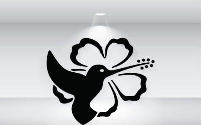 Колібрі з векторним логотипом у вигляді квітки
