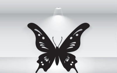 Modèle de logo silhouette papillon noir vecteur