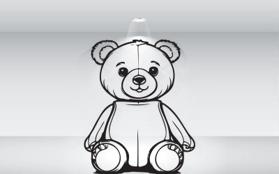 Teddy Bear svart kontur Illustration vektor
