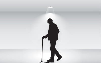 Vector de ilustración de silueta de hombre viejo