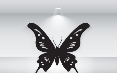 Vector de plantilla de logotipo de silueta de mariposa negra