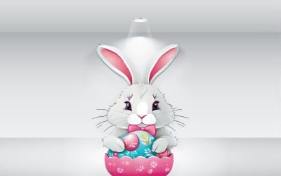 Wielkanocny królik z jajkiem wektorem ilustracyjnym