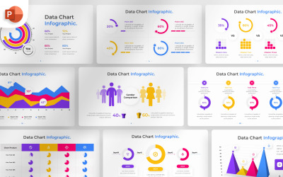Wykres danych Szablon infografiki programu PowerPoint