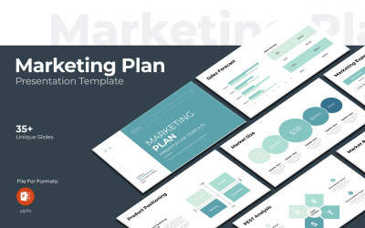 Layout do PowerPoint do plano de marketing