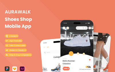 AuraWalk - Мобильное приложение для магазина обуви