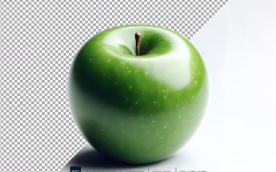 Mela Verde Frutta fresca isolata su sfondo bianco.