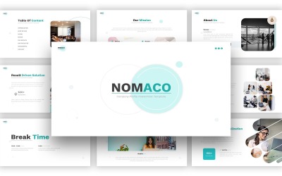 Modelo de slides do Google para perfil de empresa Nomaco