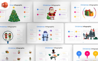 Modelo infográfico de Natal em PowerPoint