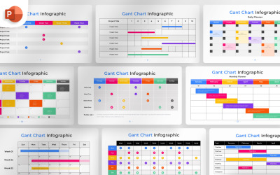 Gantt Chart PowerPoint Infographic Template