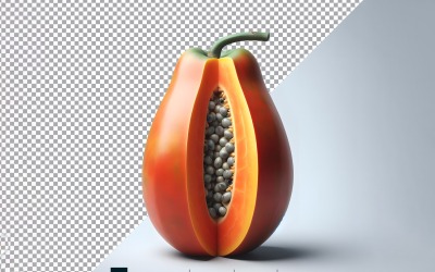 Pawpaw Frisches Obst isoliert auf weißem Hintergrund 3