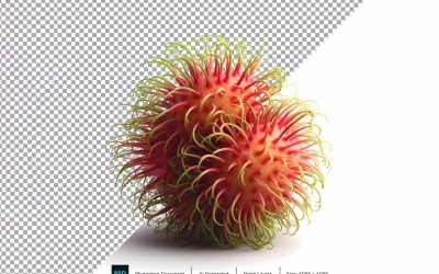 Rambutan Frisches Obst isoliert auf weißem Hintergrund
