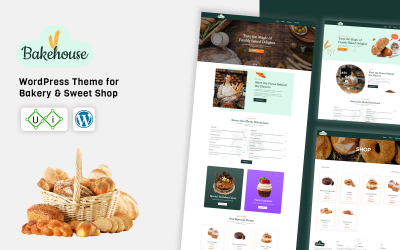 Bakehouse - Voedselbakkerij, gebak en snoepwinkel WordPress-thema