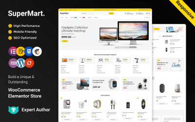 SuperMart – Mega Shop Багатофункціональний магазин Elementor WooCommerce