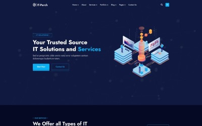 TI – Modelo HTML5 de empresa de negócios de soluções e tecnologia