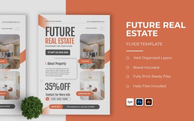 Zukünftige Immobilien-Flyer-Vorlage