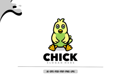 Baby kip mascotte logo ontwerp