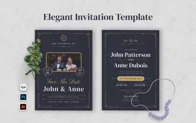 Classic Elegant Wedding Invitation Template