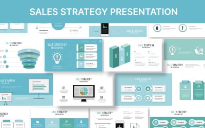 Infografik-Powerpoint-Vorlage für Vertriebsstrategie