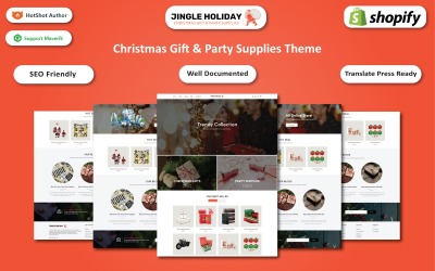Jingle Holiday - Kerstcadeaus en nieuwjaarsfeestartikelen Shopify-thema