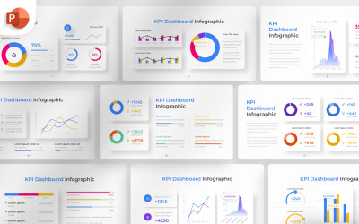 KPI DashBoard Инфографический шаблон PowerPoint