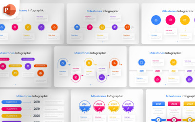 Modello di infografica PowerPoint di pietra miliare