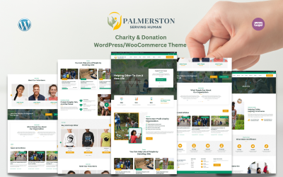 Palmerstone — motyw WordPress dla organizacji charytatywnych i darowizn WooCommerce