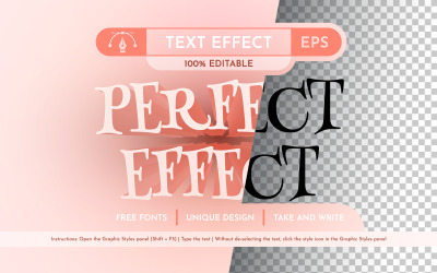 Perfect - Editable Text Effect, Font Style