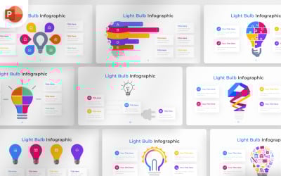 Plantilla de infografía de PowerPoint con bombilla