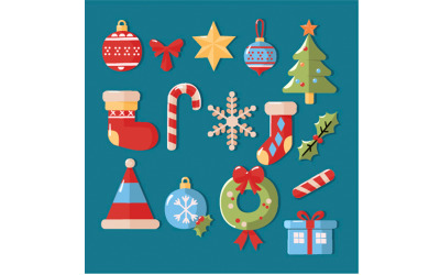 Sammlung handgezeichneter Weihnachtselemente