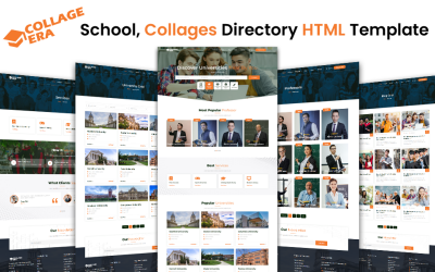 College Era - Escola, modelo HTML de diretório de colagens