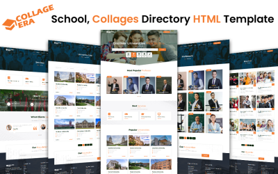 College Era-iskola, kollázsok könyvtárának HTML-sablonja