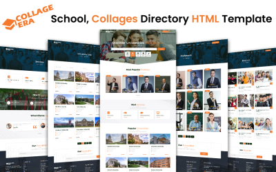 College Era- School, Collages Directory HTML-sjabloon