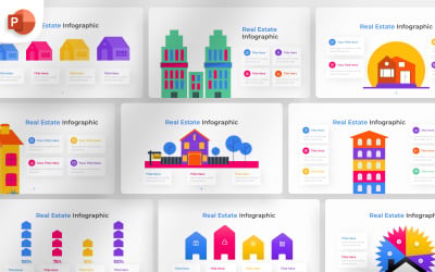 Ingatlan PowerPoint Infographic Sablon