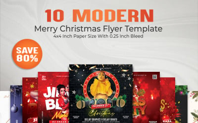 Kerstfeest Flyer Sjabloonbundel