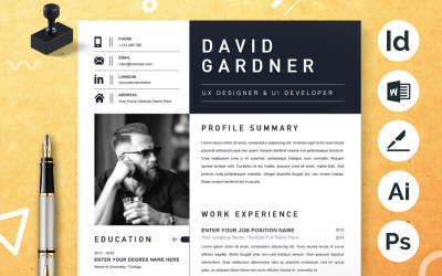 Modèle de CV moderne et créatif avec mise en page de photos
