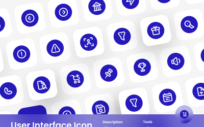 Pakiet ikon interfejsu użytkownika Okrągły styl konturu