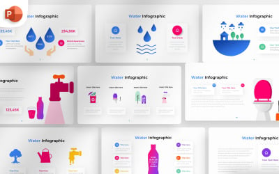 Plantilla infográfica de PowerPoint sobre agua